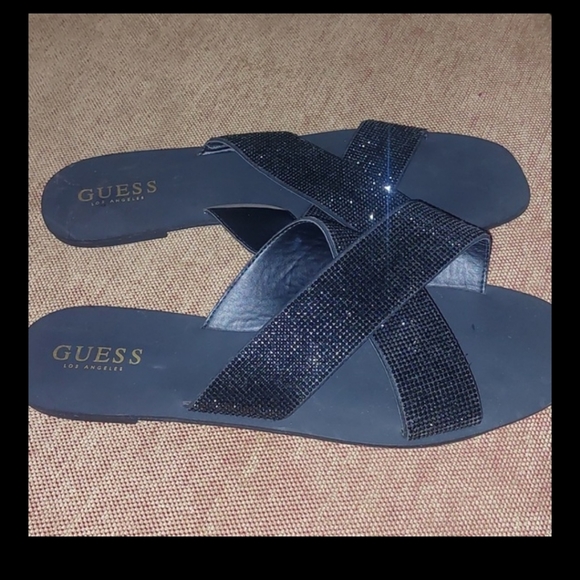 Brand New Guess Beaded Cross Strappy Sandals, Never Worn, Size 10 - Picture 3 of 5